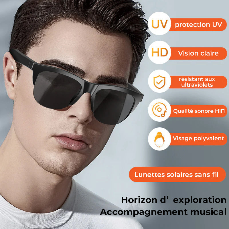 Lunettes de soleil Bluetooth avec microphone et 2 haute parleur