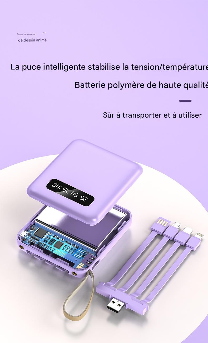 Power Bank 10 000mAh à Charge Rapide Ultra-Compacte et Pratique