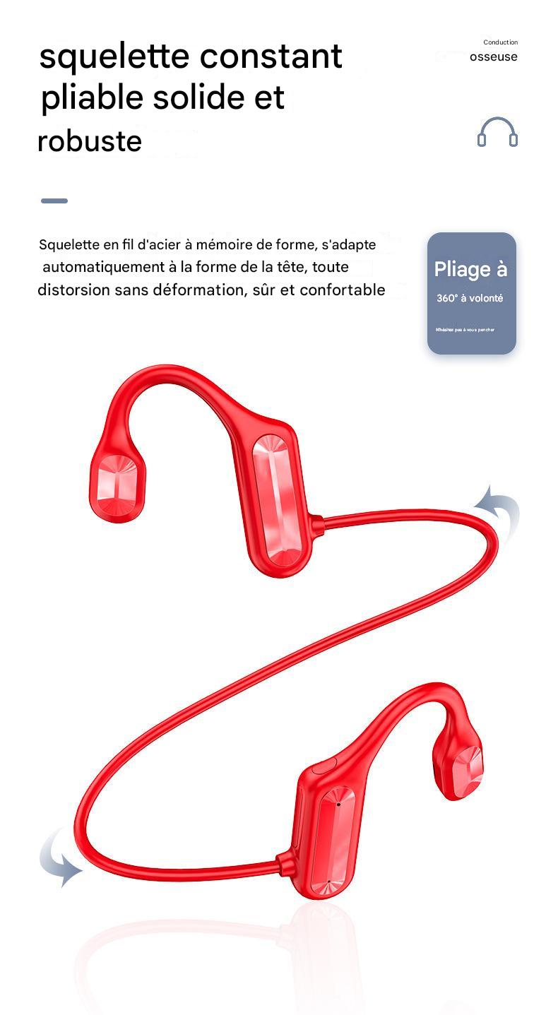 Casque à Conduction Osseuse Bluetooth 5.2 - Ultra Confort et Son Clair