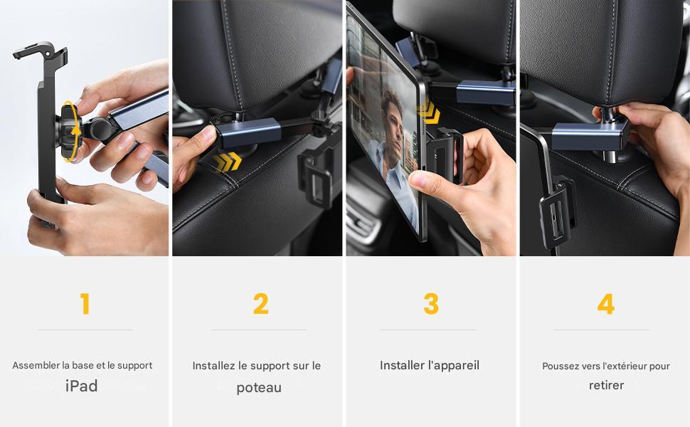 Support Tablette Voiture – Fixation Appuie-Tête Universelle