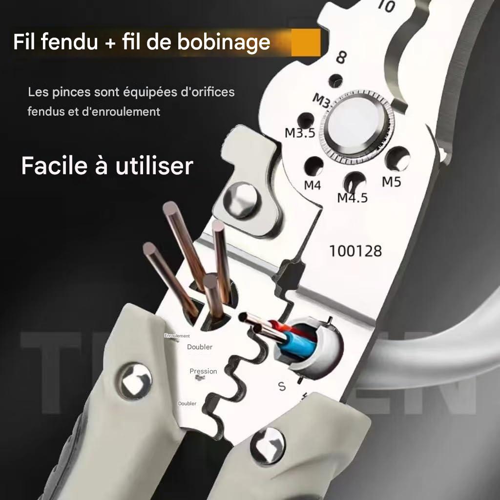 Outil Multifonctionnel 3-en-1 : Dénudage, Sertissage et Coupe