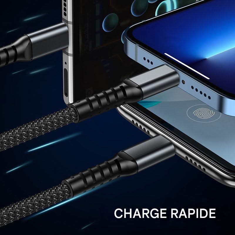 Câble de Charge 3-en-1 Ultra-Rapide et Lumineux