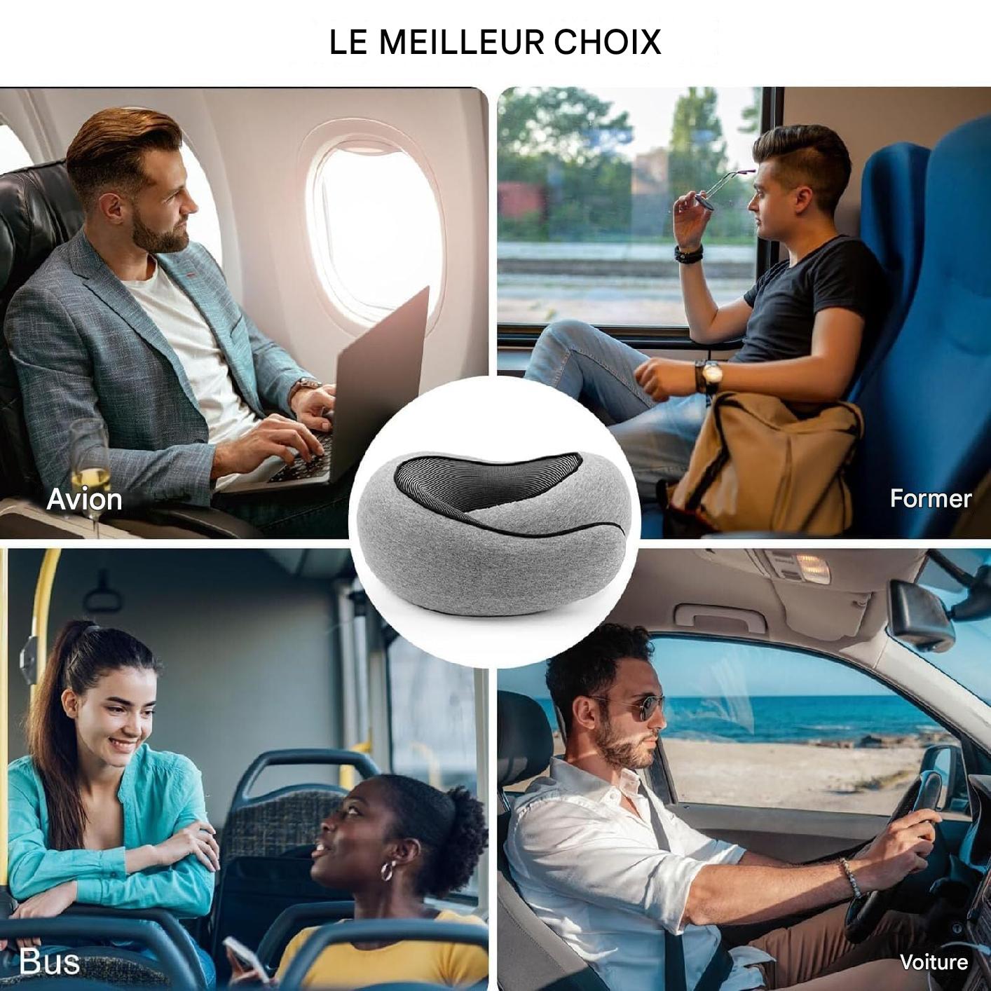 Oreiller de Voyage Ergonomique – Confort Ultime en Déplacement